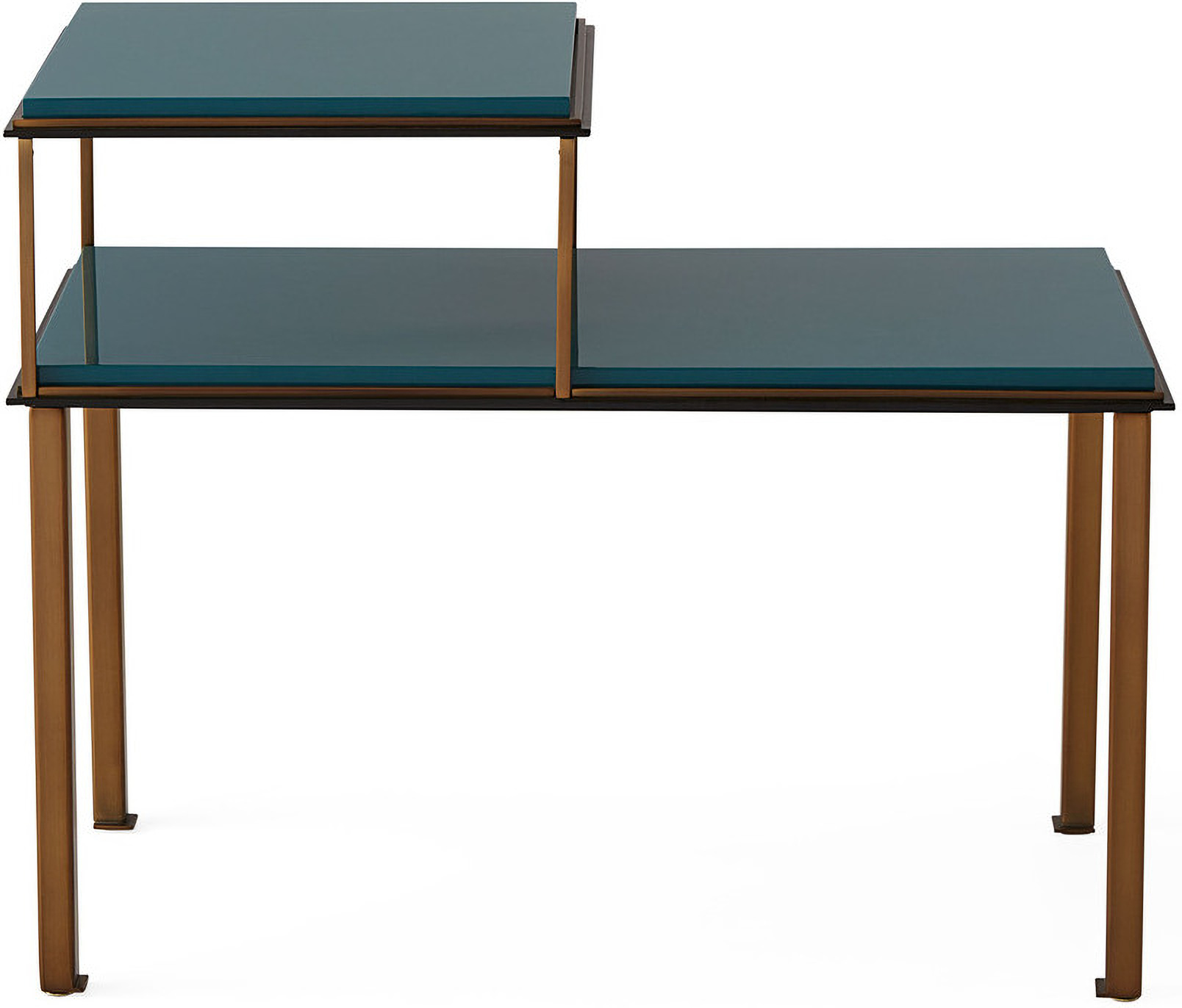 Rider Telephone Table In Teal and Brass