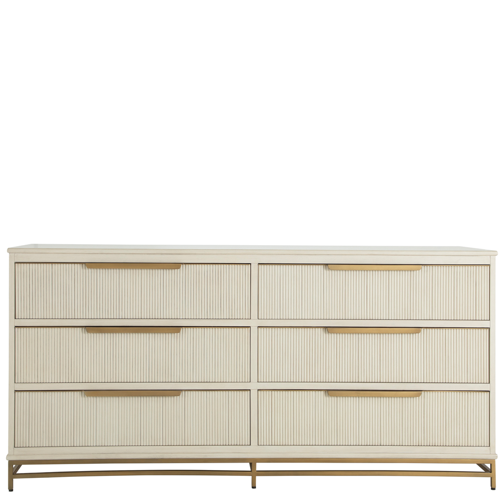Riggs Dresser In Stained Gold and Distressed Antique White by Gabby |  1StopBedrooms