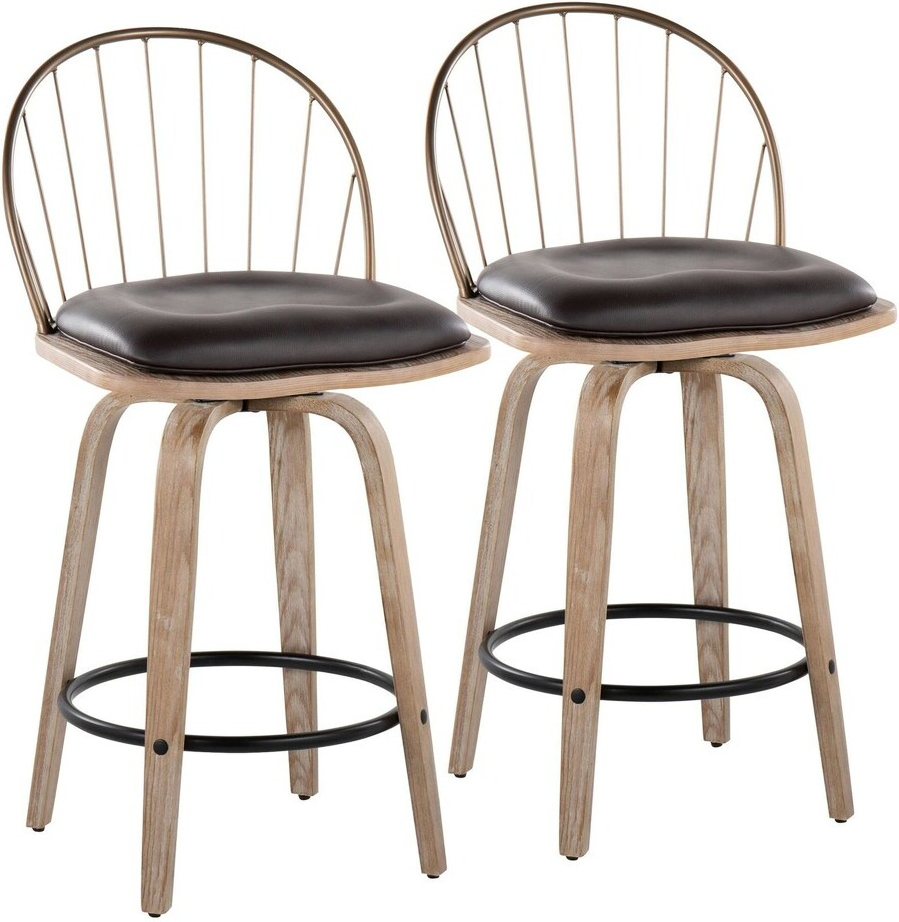 Riley 26 Inch Fixed Height Counter Stool Set of 2 In Washed White by ...