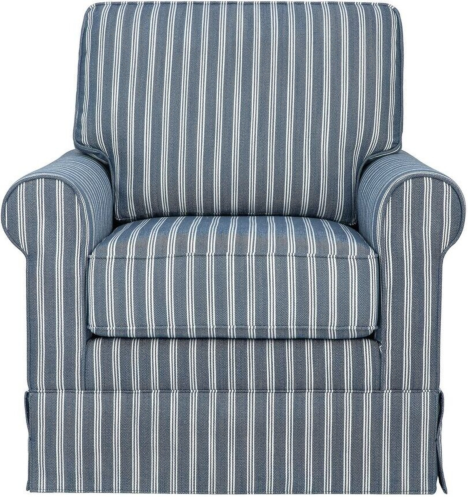 Striped swivel outlet accent chair