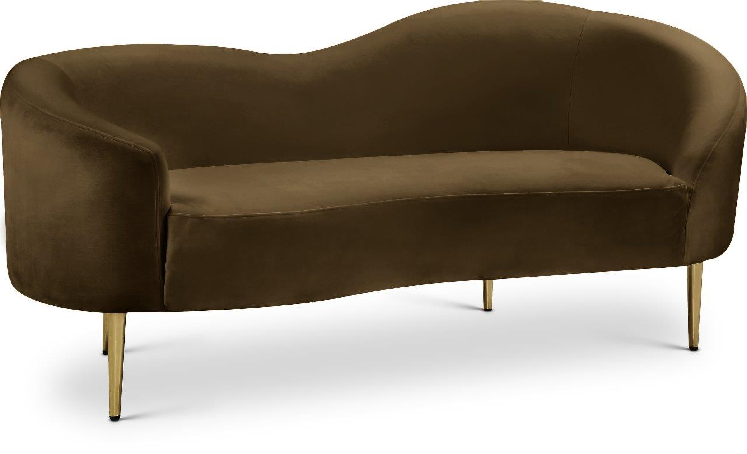 Brown Ritz Ritz Velvet Loveseat In Brown by Meridian | 1StopBedrooms