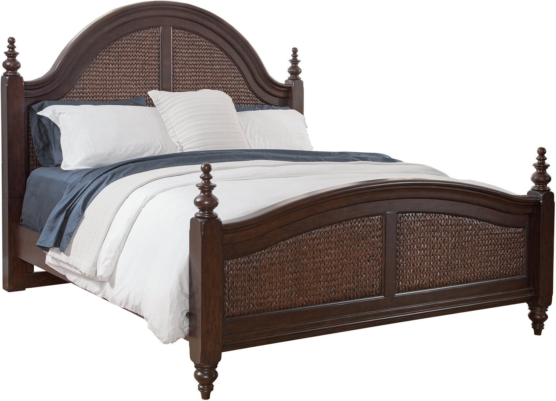 Rodanthe King Woven Bed In Cherry Brunette by American Woodcrafters ...