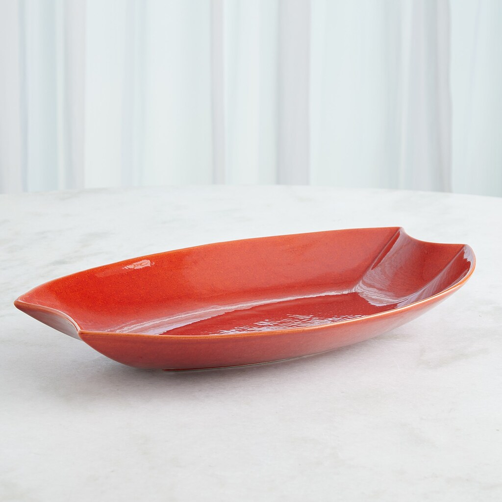 Red Rolo Rouge Rolo Platter In Red by Global Views | 1StopBedrooms