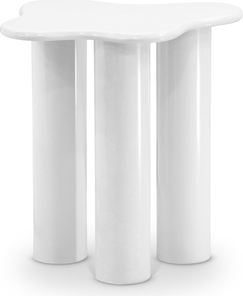 Romaine end table in white by meridian 1stopbedrooms