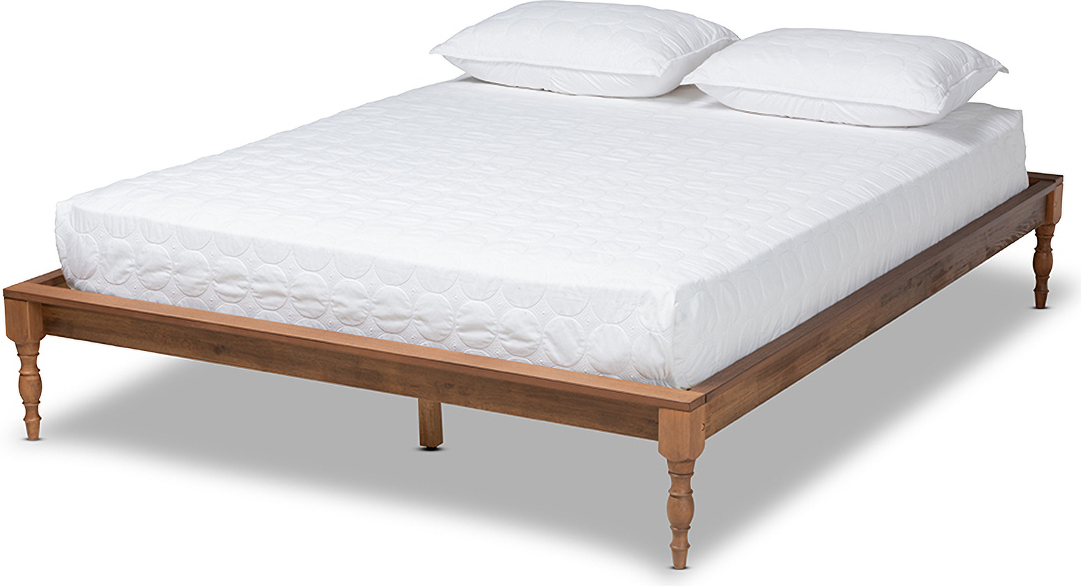 Romy Vintage French Inspired Ash Wanut Finished Full Size Wood Bed