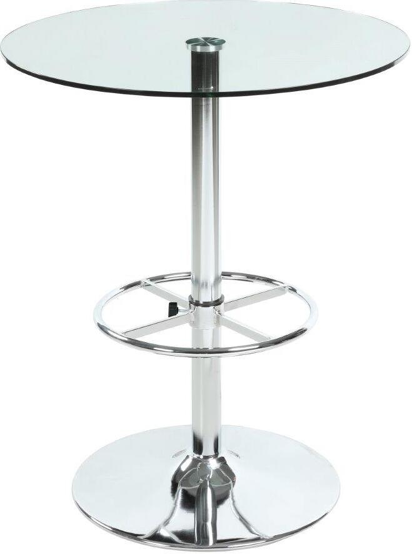 Round Glass Top Pub Table by Chintaly Imports 1StopBedrooms