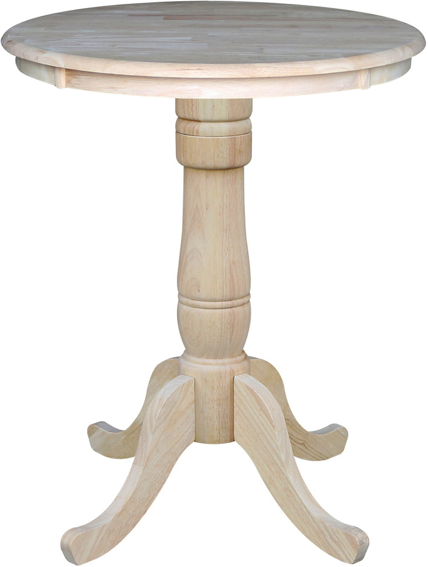 Round Top 30 Inch Counter Height Pedestal Dining Table In