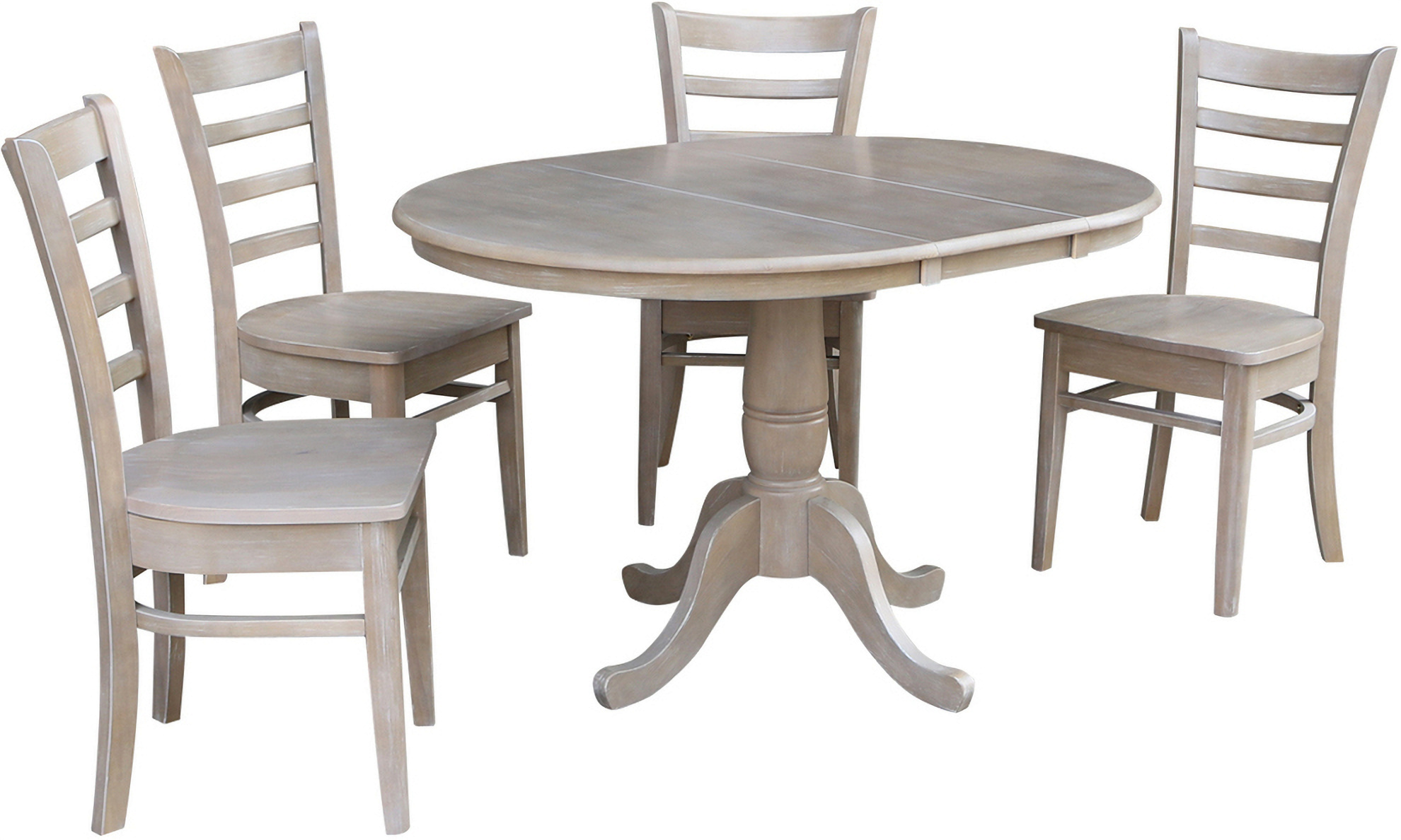 Extension Table With Leaf 36 In. Round Counter Height Extension Dining ...