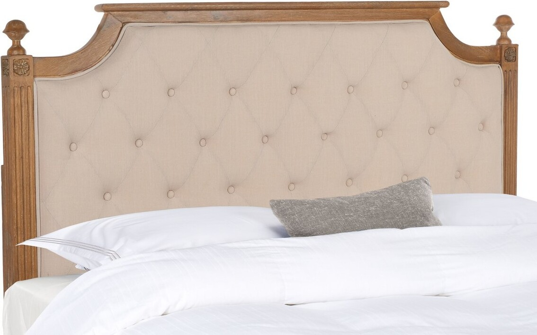 Beige tufted online headboard queen