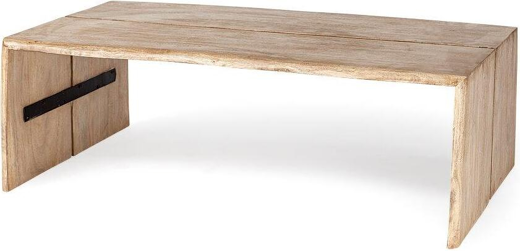 San Andreas Rectangular Brown Solid Wood Top And Base Coffee Table by