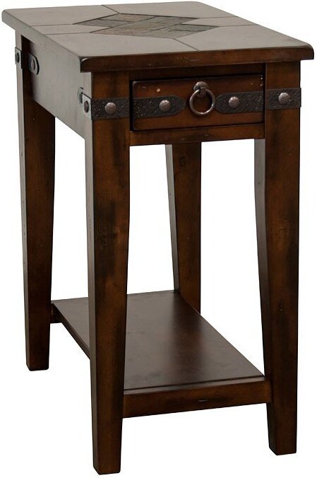 Santa Fe Dark Chocolate Drawer Chair Side Table 1stopbedrooms