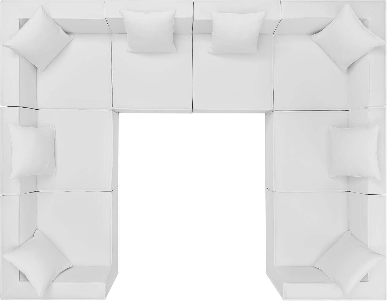Saybrook Outdoor Patio Upholstered 8-Piece Sectional Sofa EEI-4388-WHI