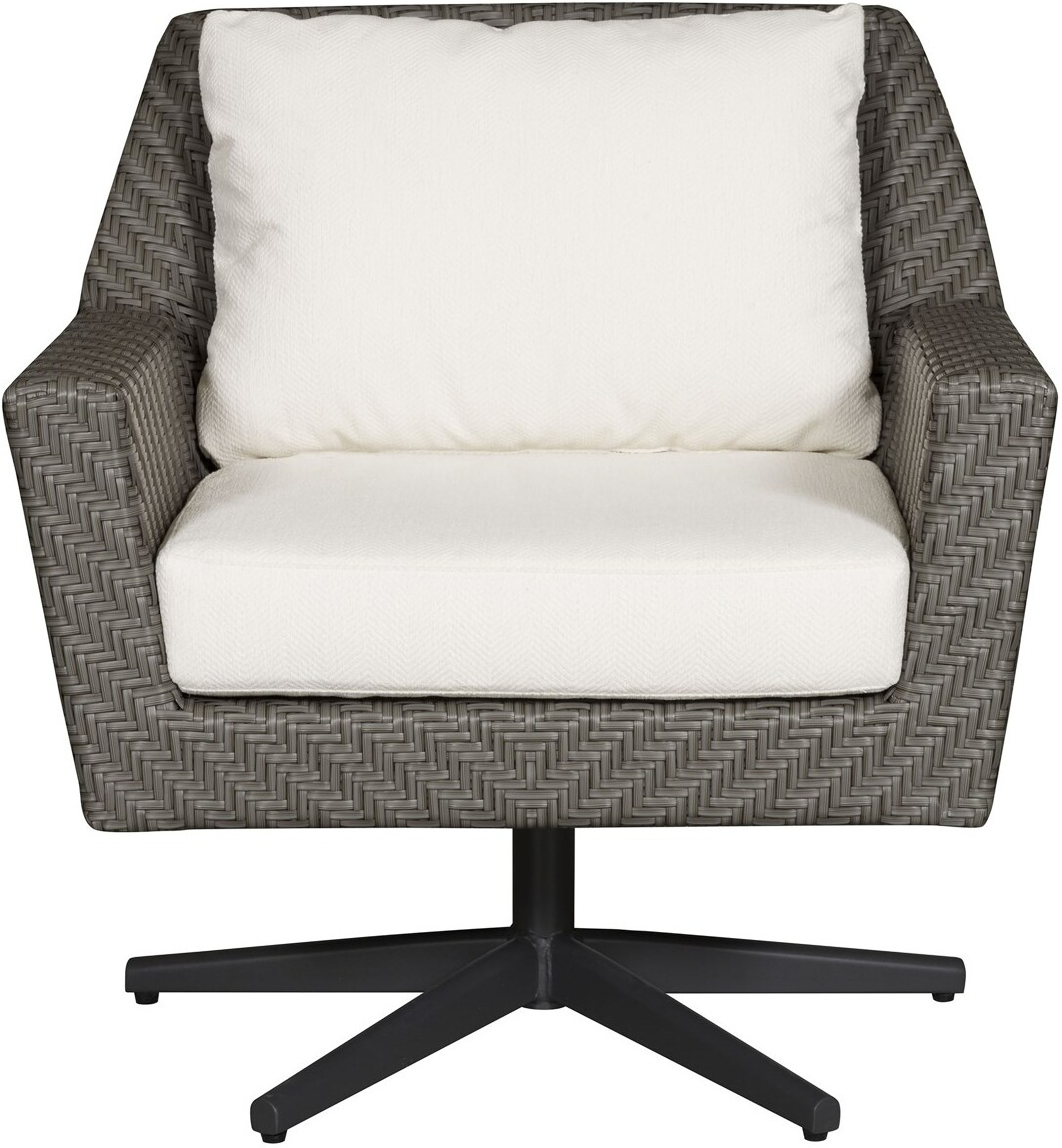 Seagate Outdoor Swivel Chair In White and Gray