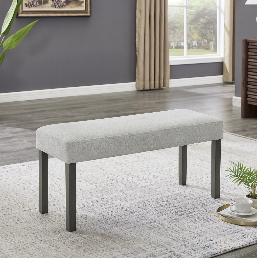 Selena Fabric Upholstered 40 Inch Bench In Dark Gray Wood Frame by ...