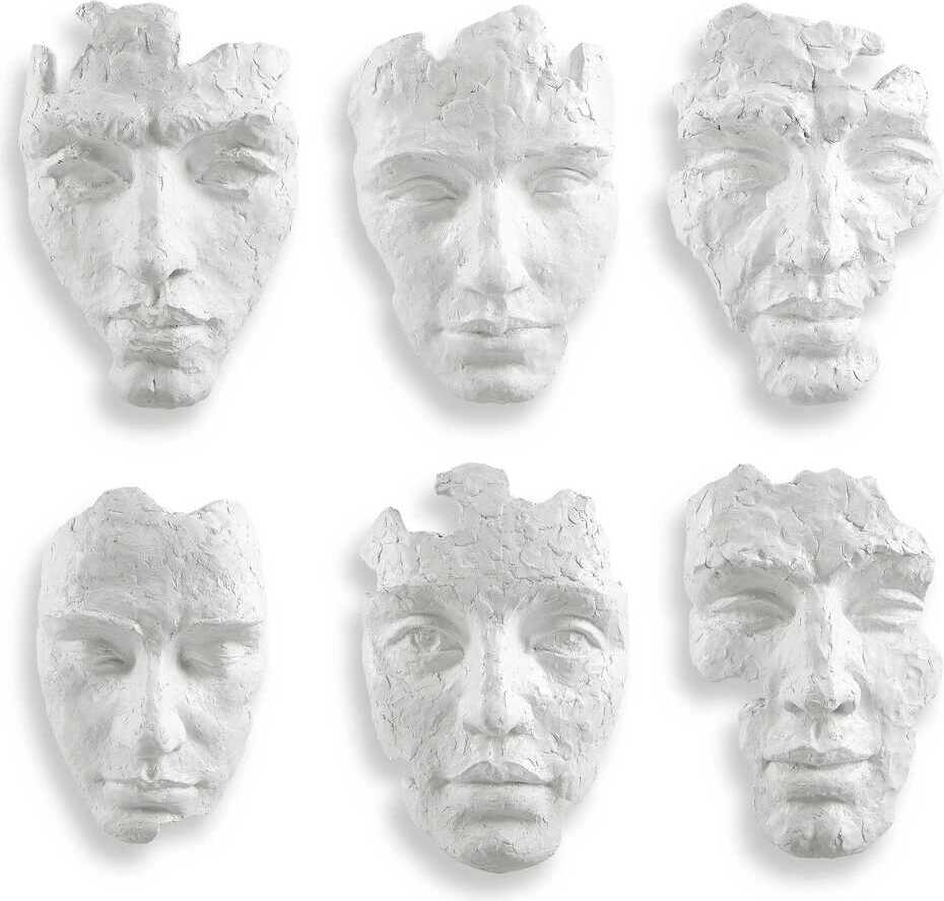 Self Portrait Mask Wall Decor Set Of 6 In White By Uttermost