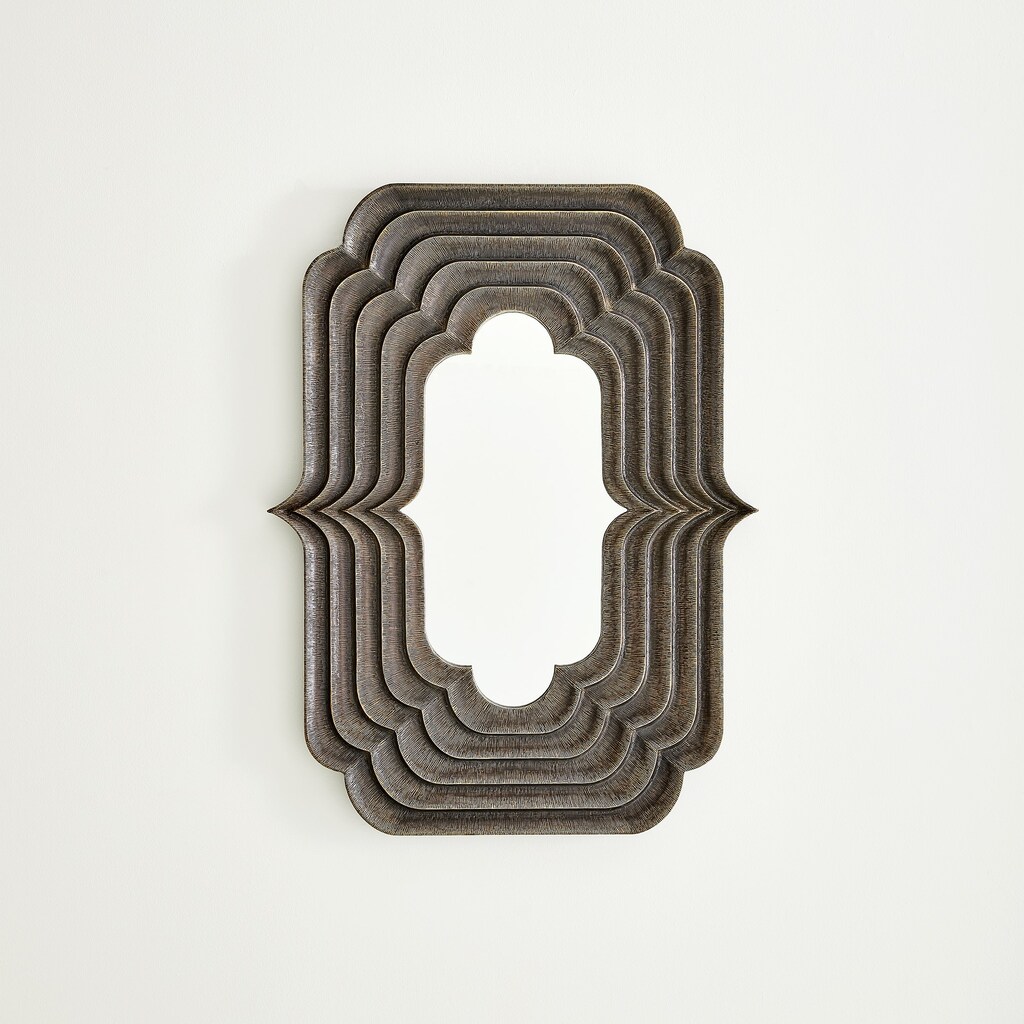Sequential Small Mirror In Antique Gold by Global Views | 1StopBedrooms
