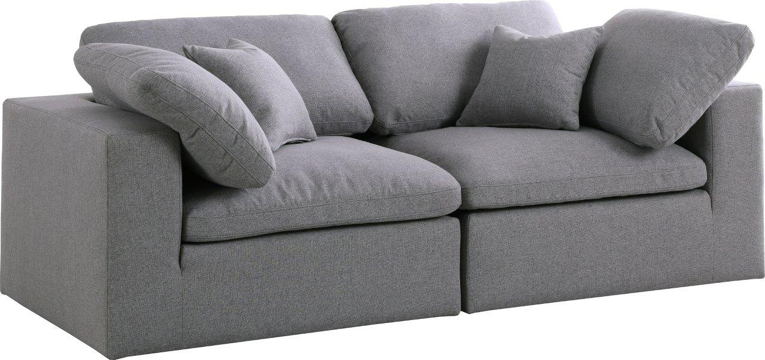 Serene Linen Textured Fabric Deluxe Comfort 2 Seater Modular Sofa with ...