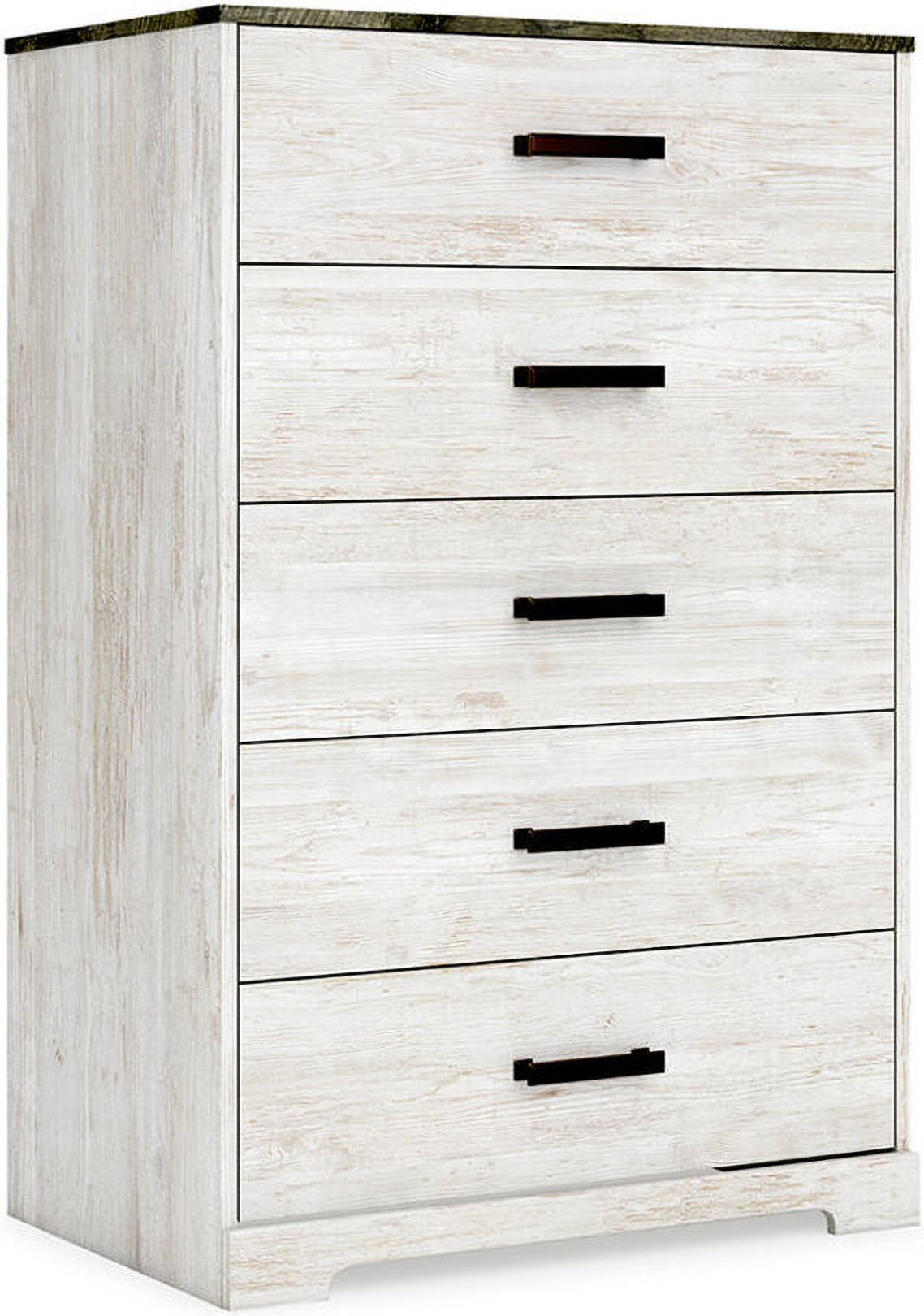 Shawburn Whitewash/Charcoal Gray Five Drawer Chest by Ashley Furniture | 1StopBedrooms