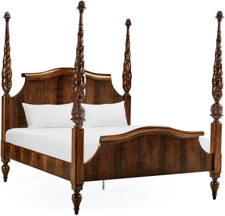 Hadleigh Rice Carved Queen Poster Bed, Hadleigh King Bed