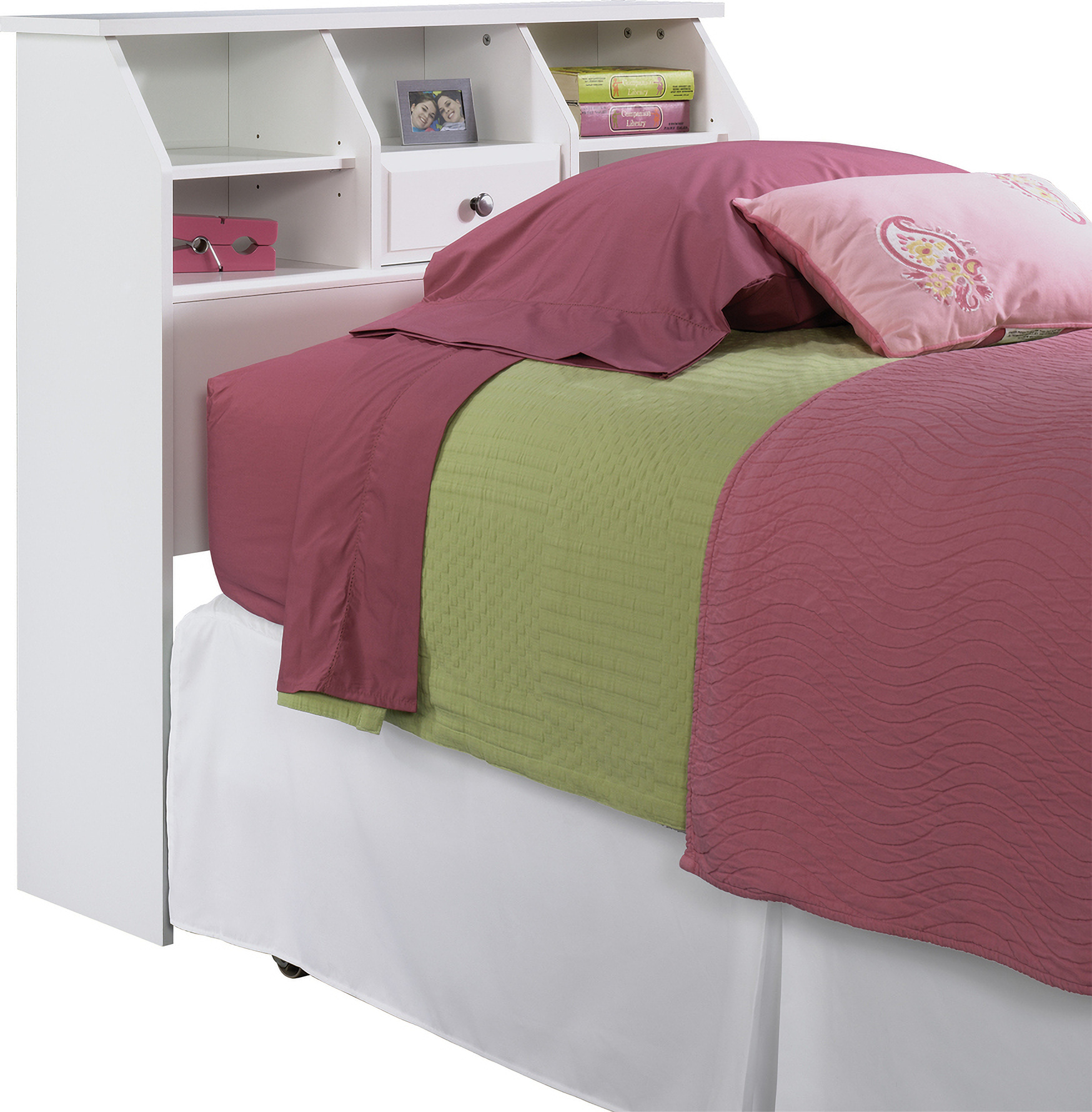 Sauder Shoal Creek Bookcase Headboard Soft White Twin
