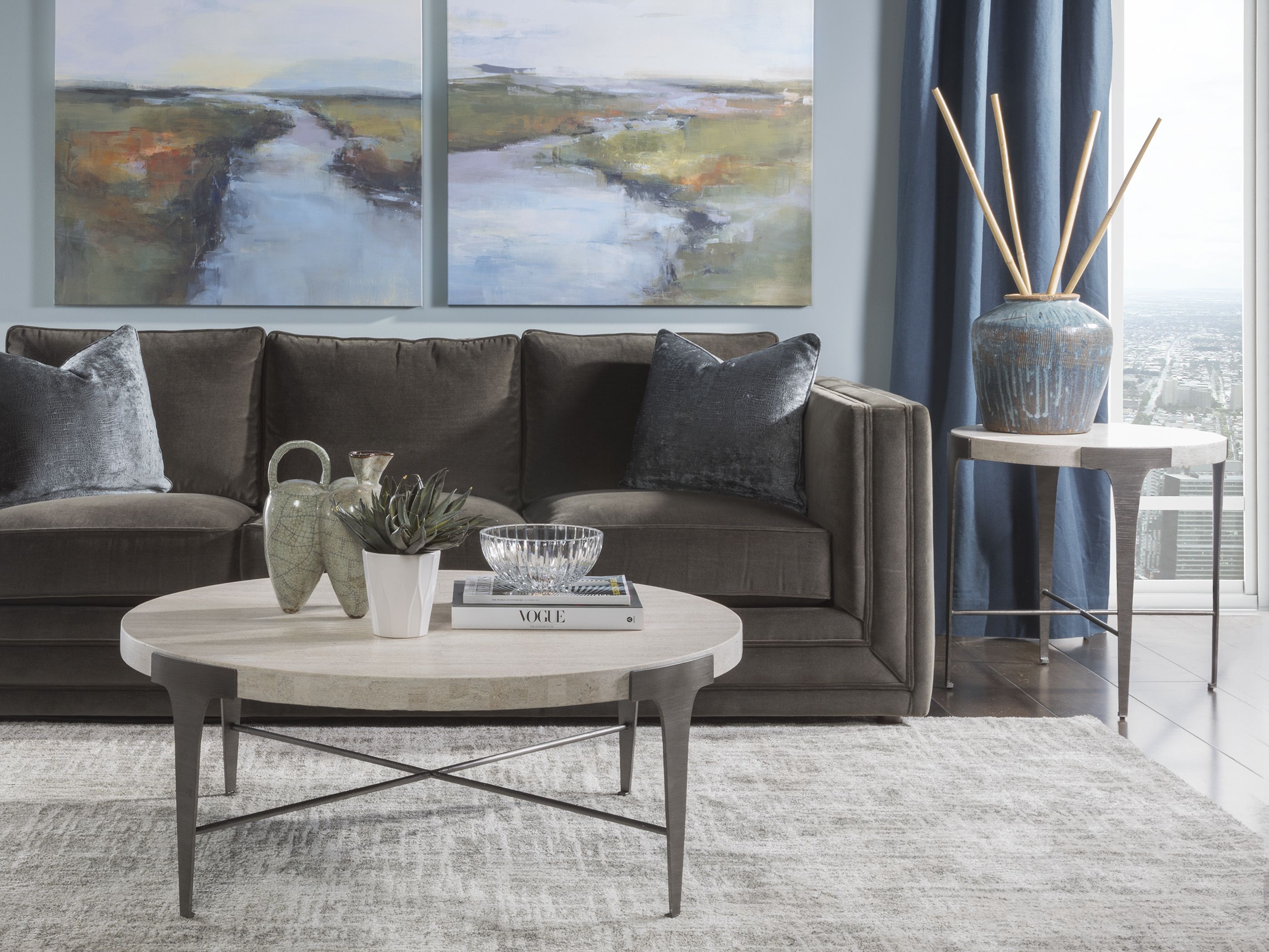 Signature Designs Silver Leaf Cachet Round Occasional Table Set by