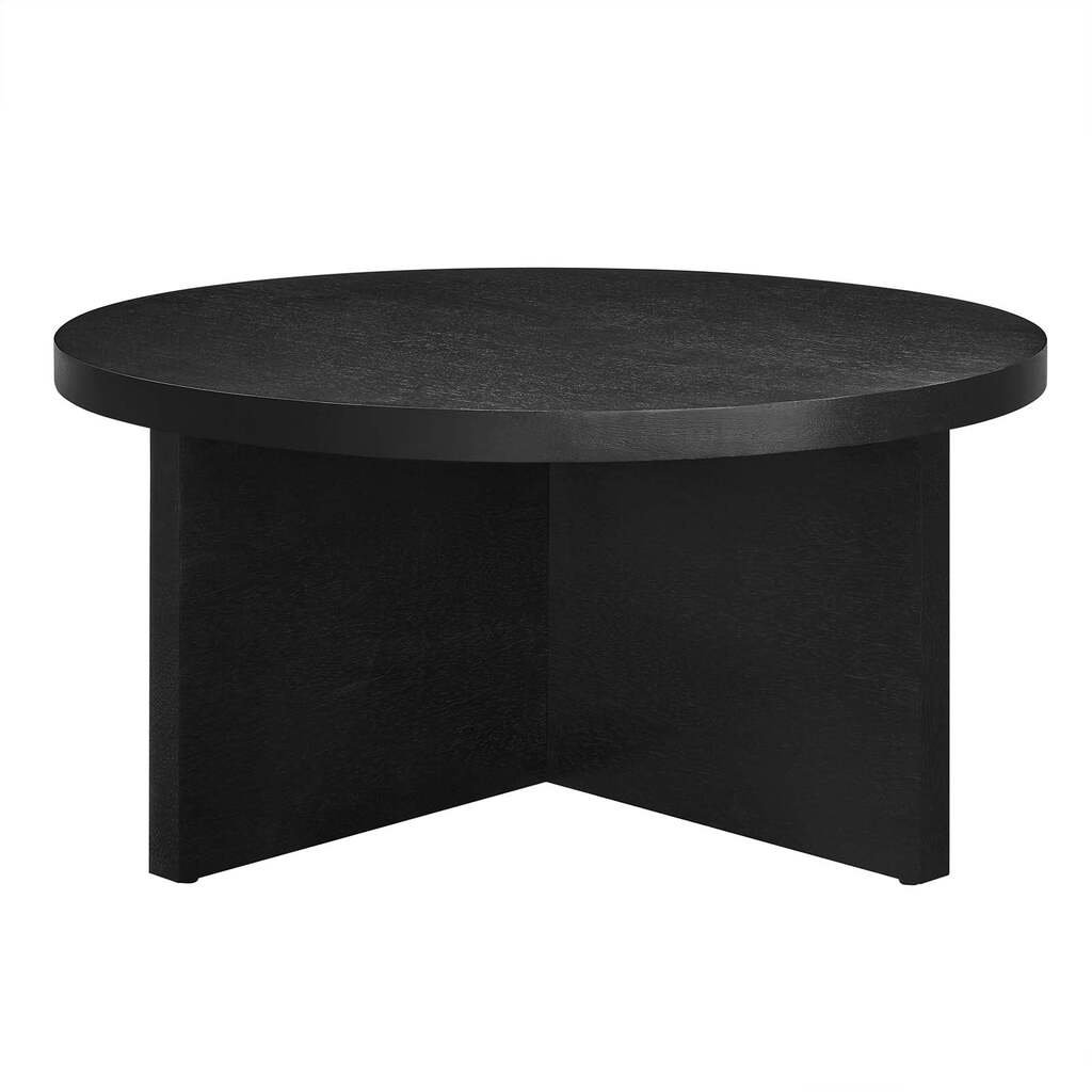 Silas Wood Round Coffee Table In Black by Modway 1StopBedrooms
