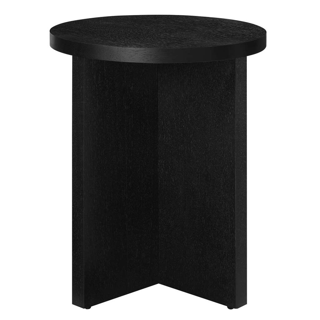 Silas Wood Round Side Table In Black by Modway 1StopBedrooms