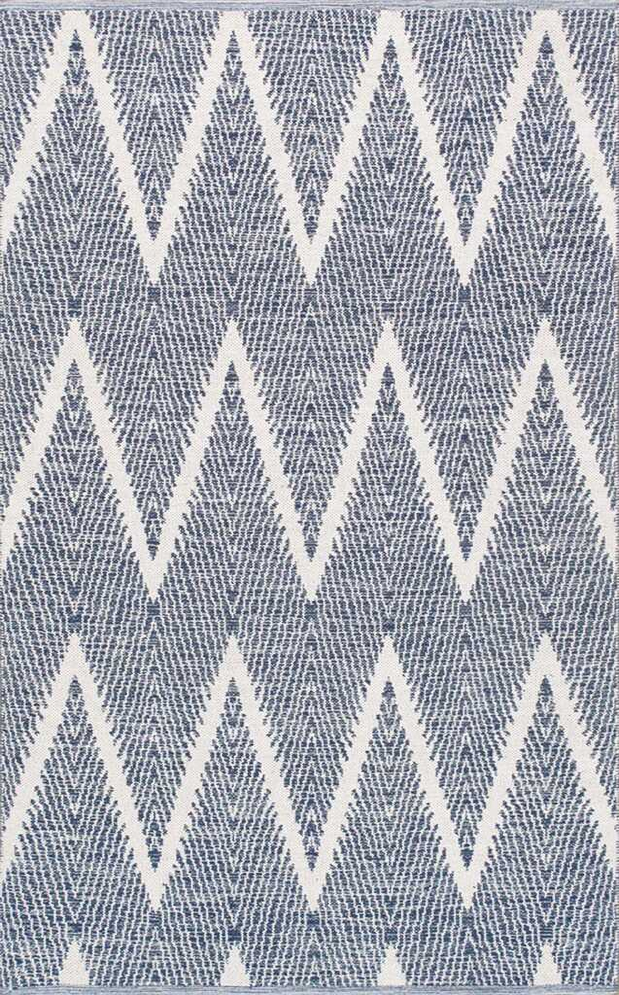 Simplicity Collection Hand-Woven Cotton Area Rug- 9' x 12' In Navy and ...