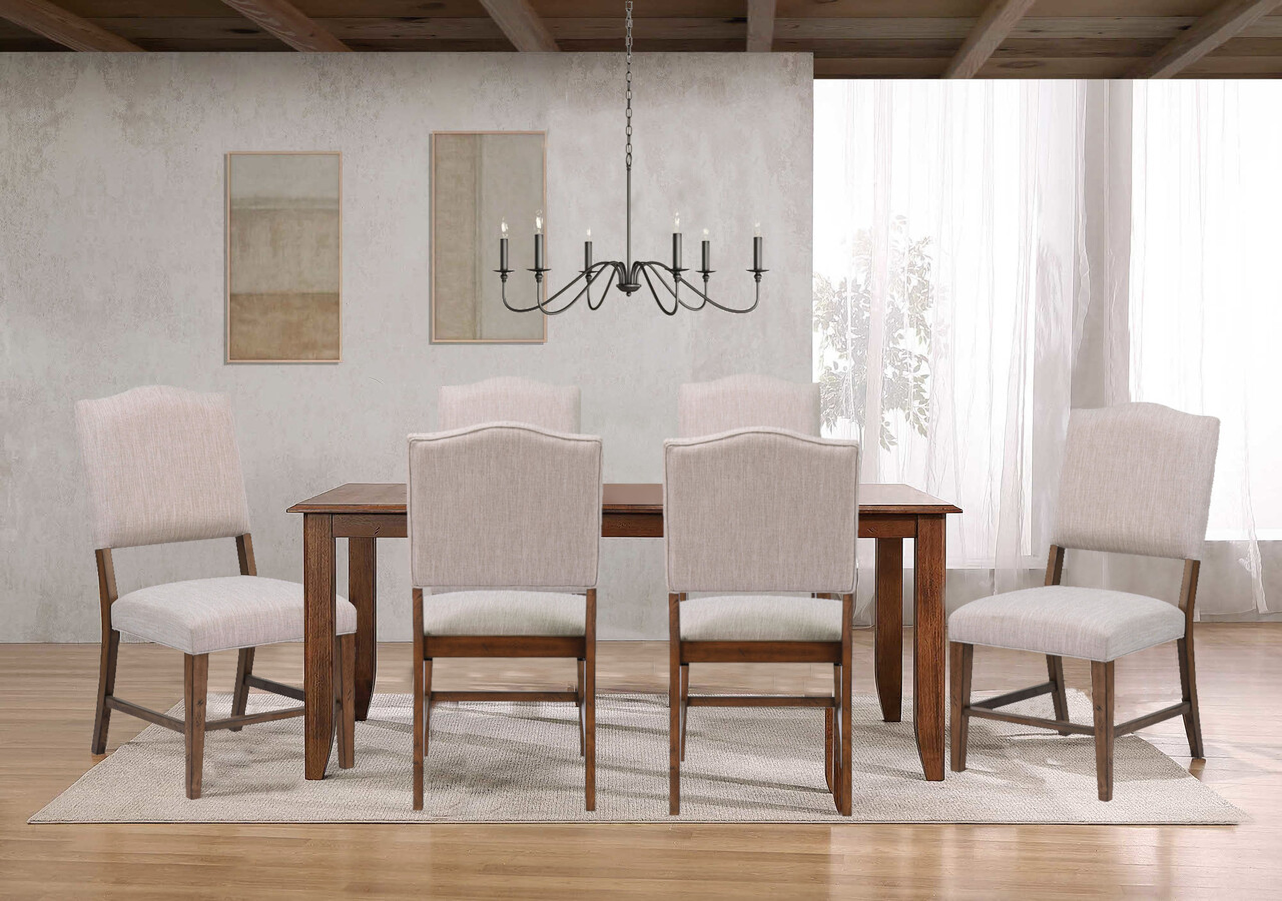 Simply Brook 7 Piece 72 Inch Rectangular Extendable Table Dining Set In ...