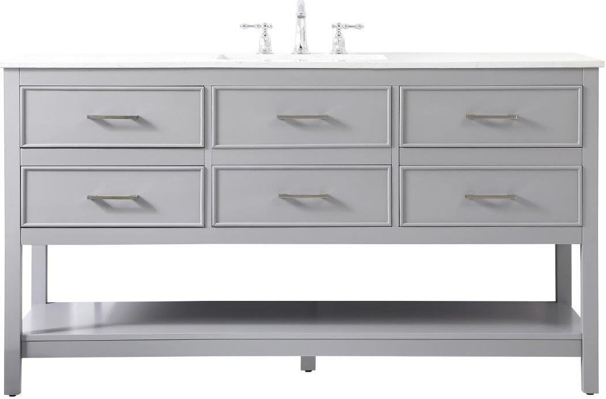 Sinclaire 60 Inch Single Bathroom Vanity In Gray by Elegant Lighting ...