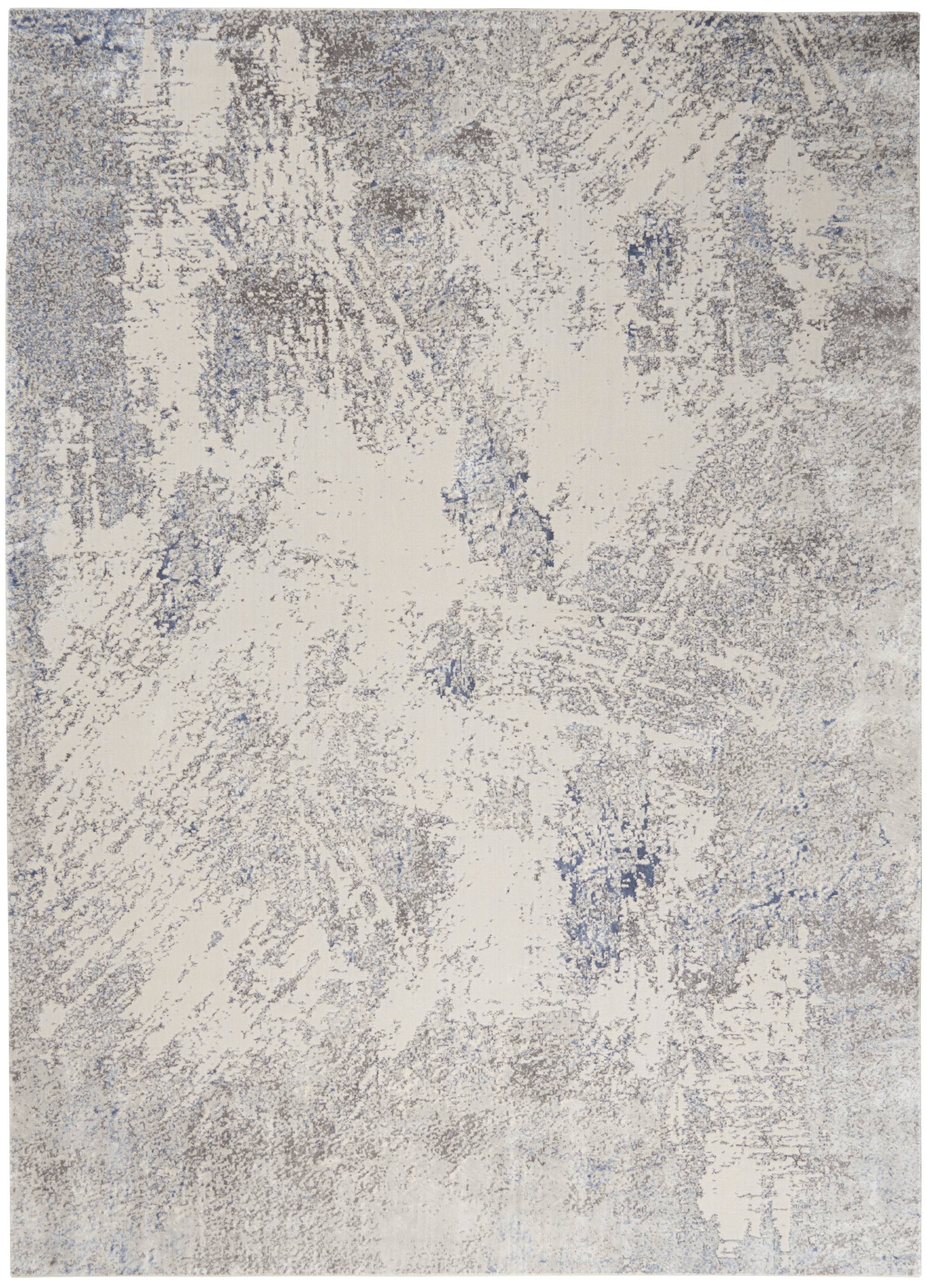 Sleek Textures Ivory and Grey 7'10