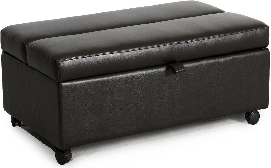 Sleeper Ottomans Twin Size Gel Mattress Bonded Leather Sleeper Ottoman