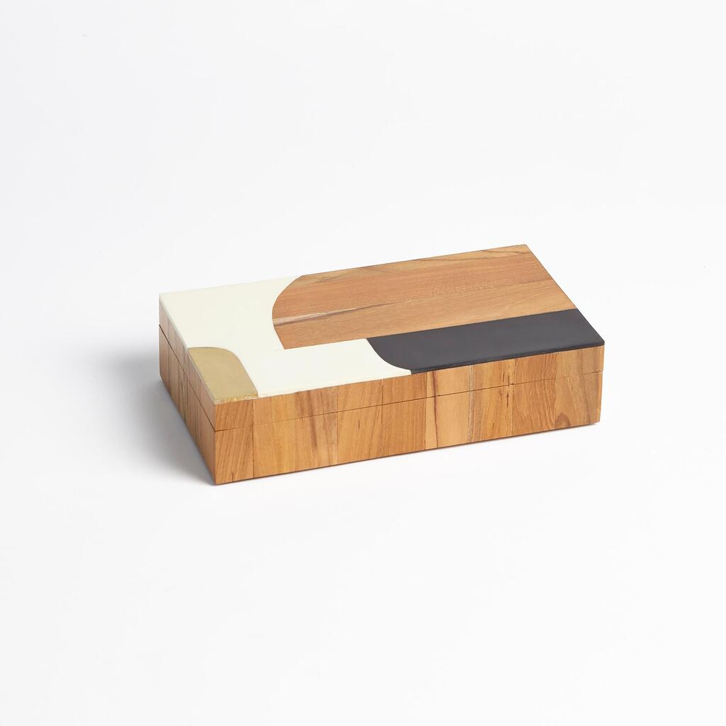 Small Inlayed Box Small Wooden Inlaid Box In Black and Ivory by Global Views | 1StopBedrooms
