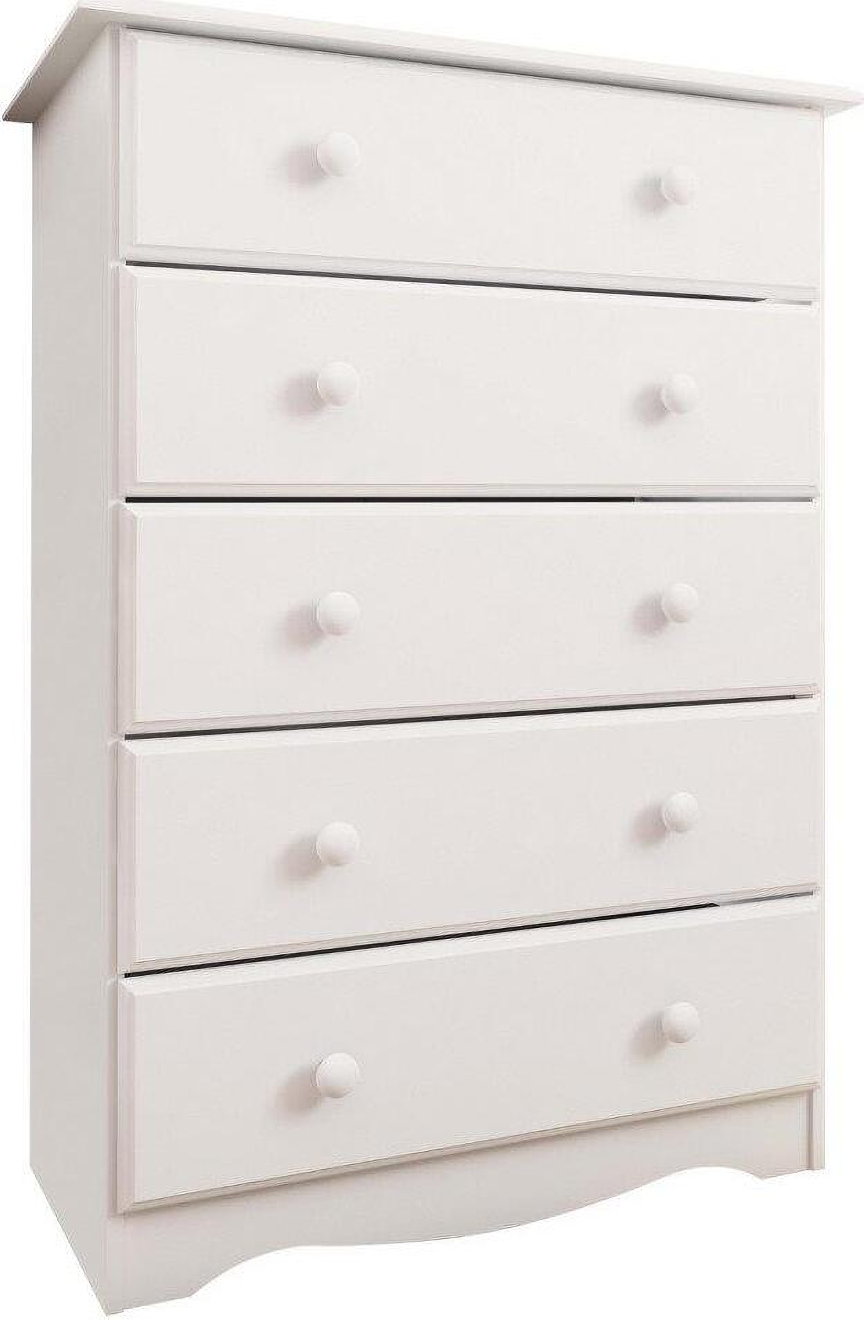 Solid Wood 5 Drawer Chest In White by Palace Imports 1StopBedrooms