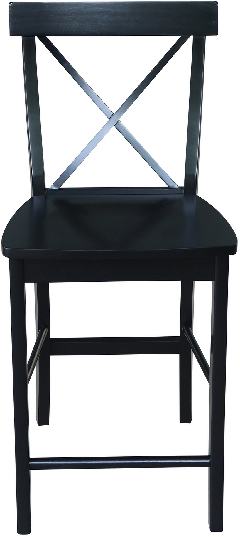 Solid Wood X-Back Counter Height Dining Stool In Black by International Concepts | 1StopBedrooms