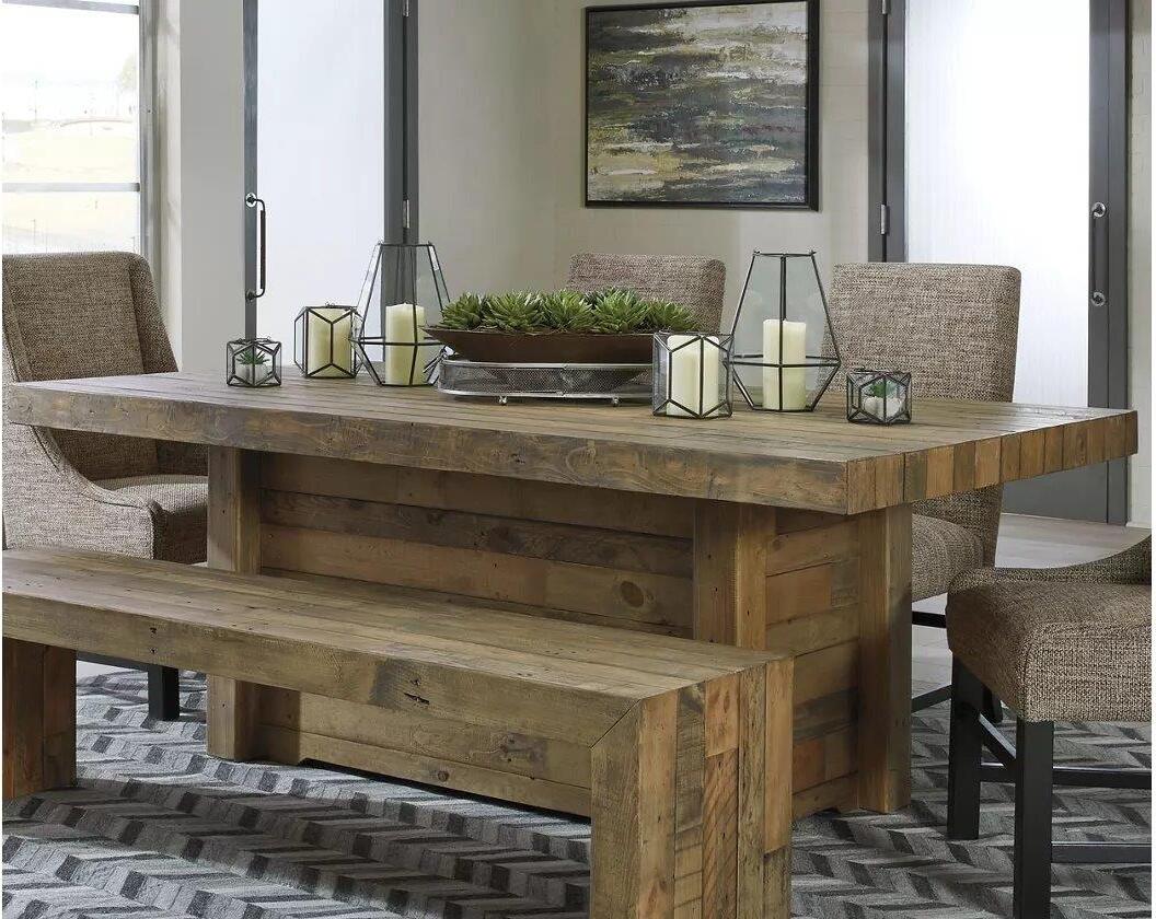 ashley sommerford brown rectangular dining room table