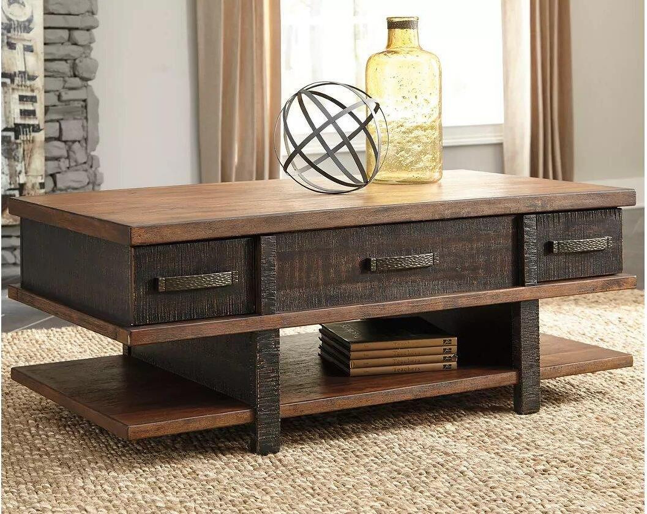 Top Lift by Two-tone 1StopBedrooms Table | Ashley Furniture Stanah Cocktail