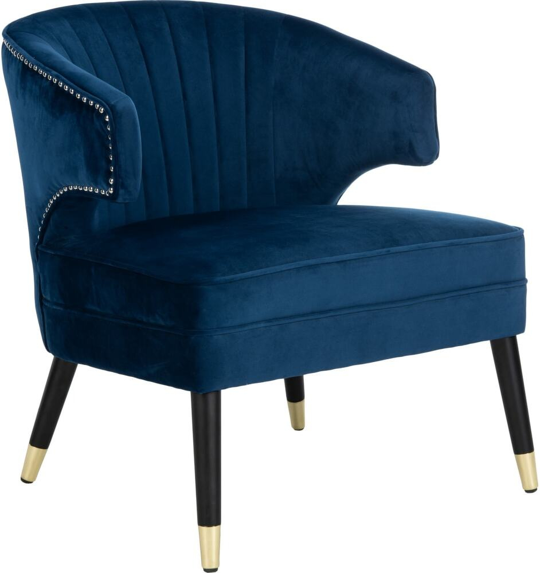 Stazia Navy and Black Wingback Accent Chair by Safavieh 1StopBedrooms