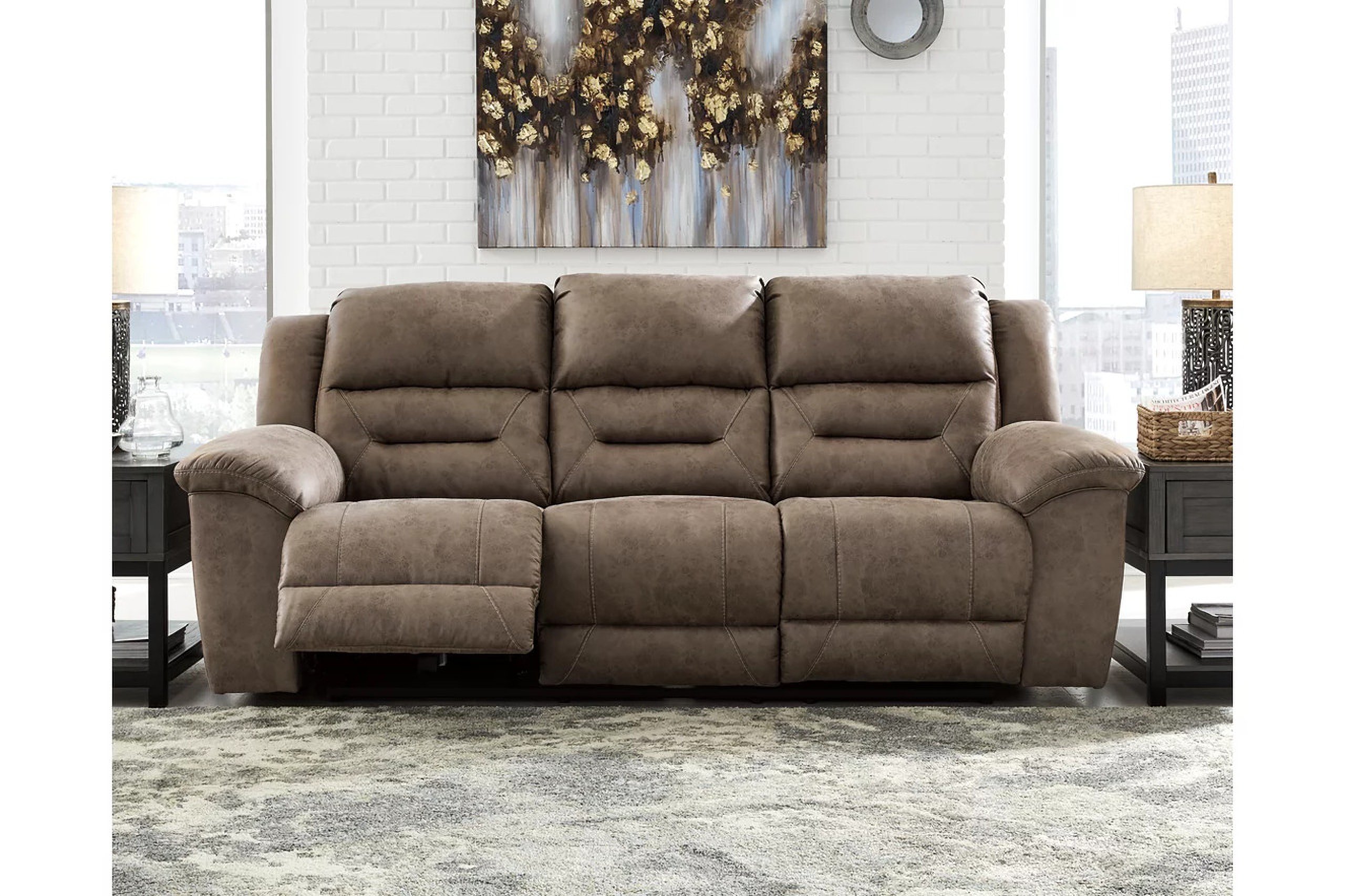 Stoneland chocolate best sale reclining sofa