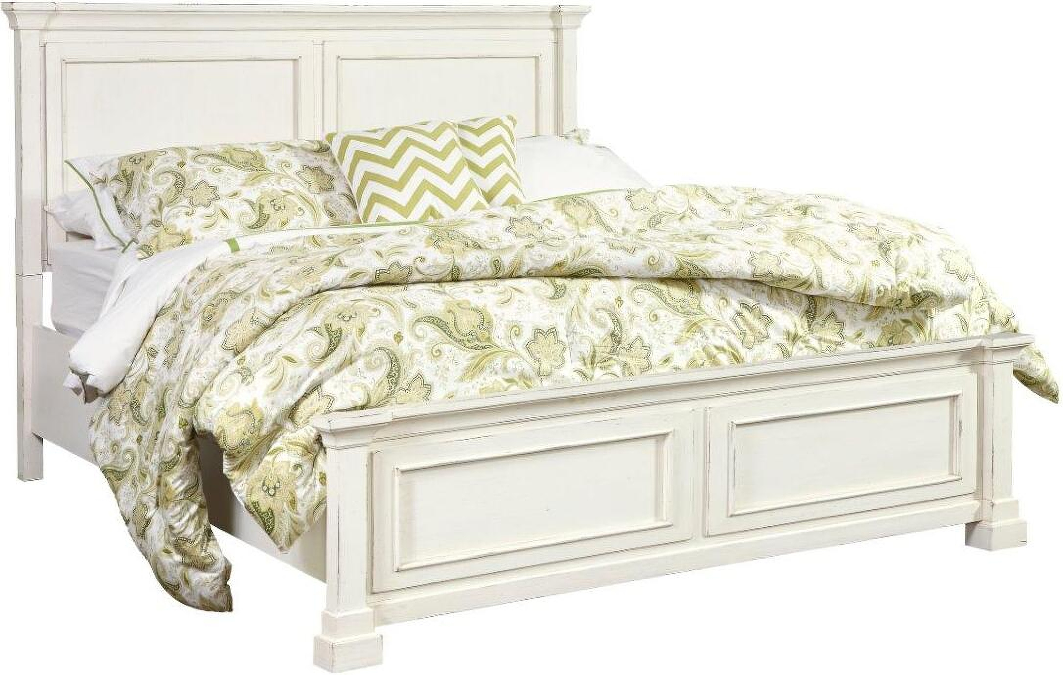 Stoney Creek King Bed In Weathered White by Emerald Home Furnishings