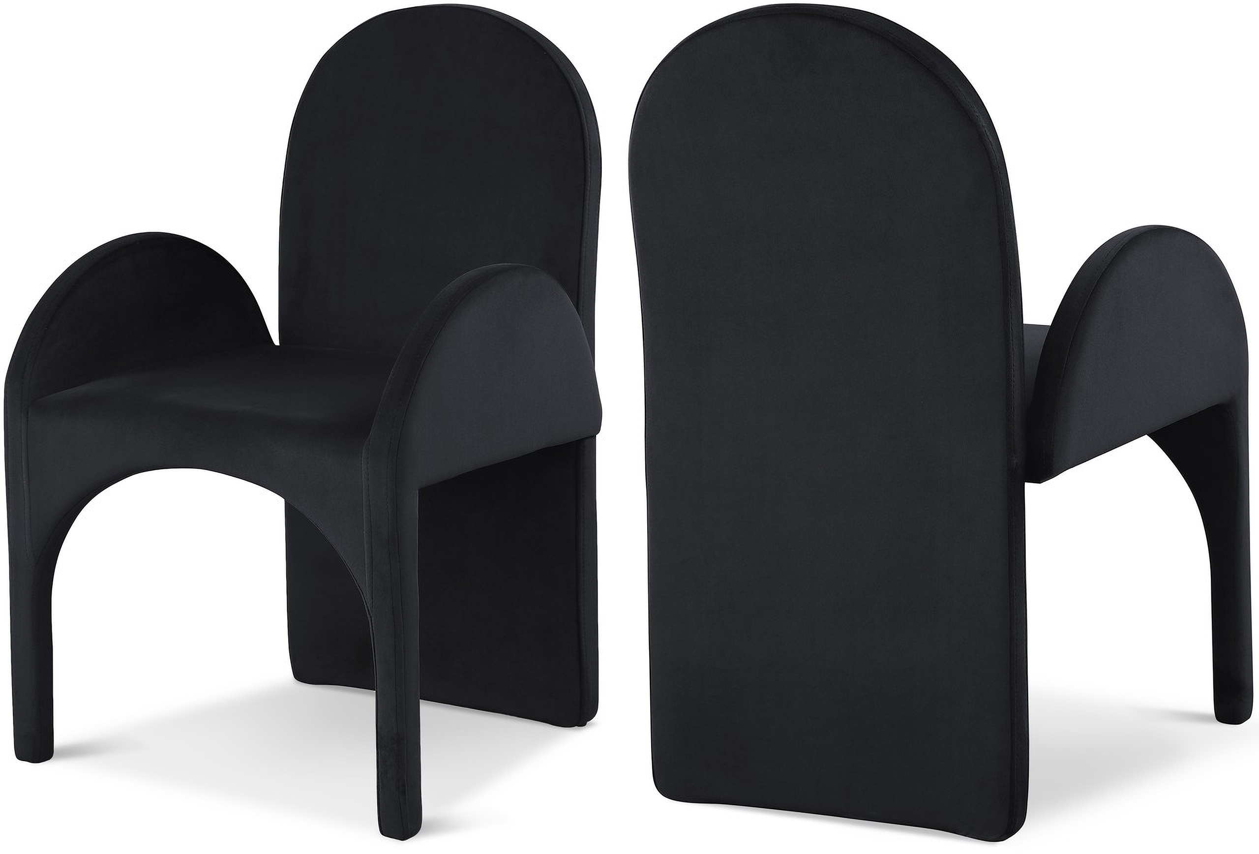 Summer Velvet Dining Arm Chair Set of 2 In Black by Meridian ...