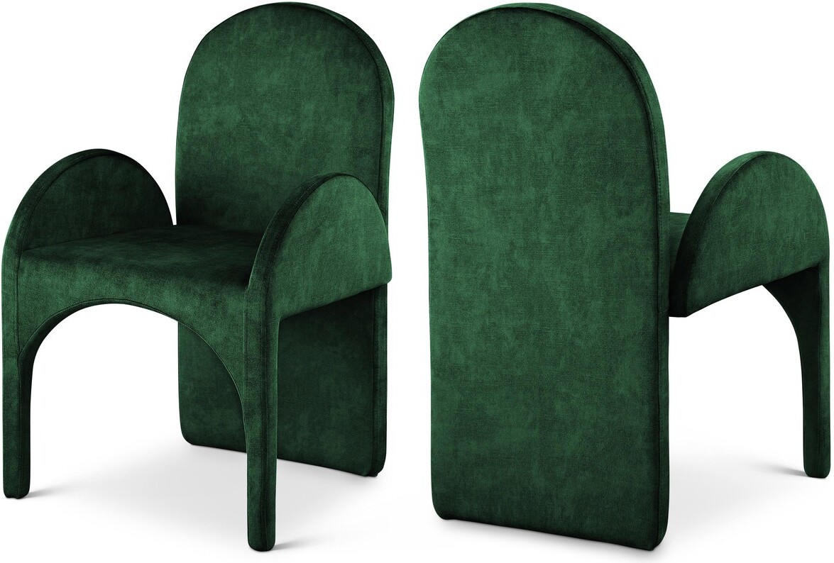 Summer Velvet Dining Arm Chair Set of 2 In Green by Meridian ...