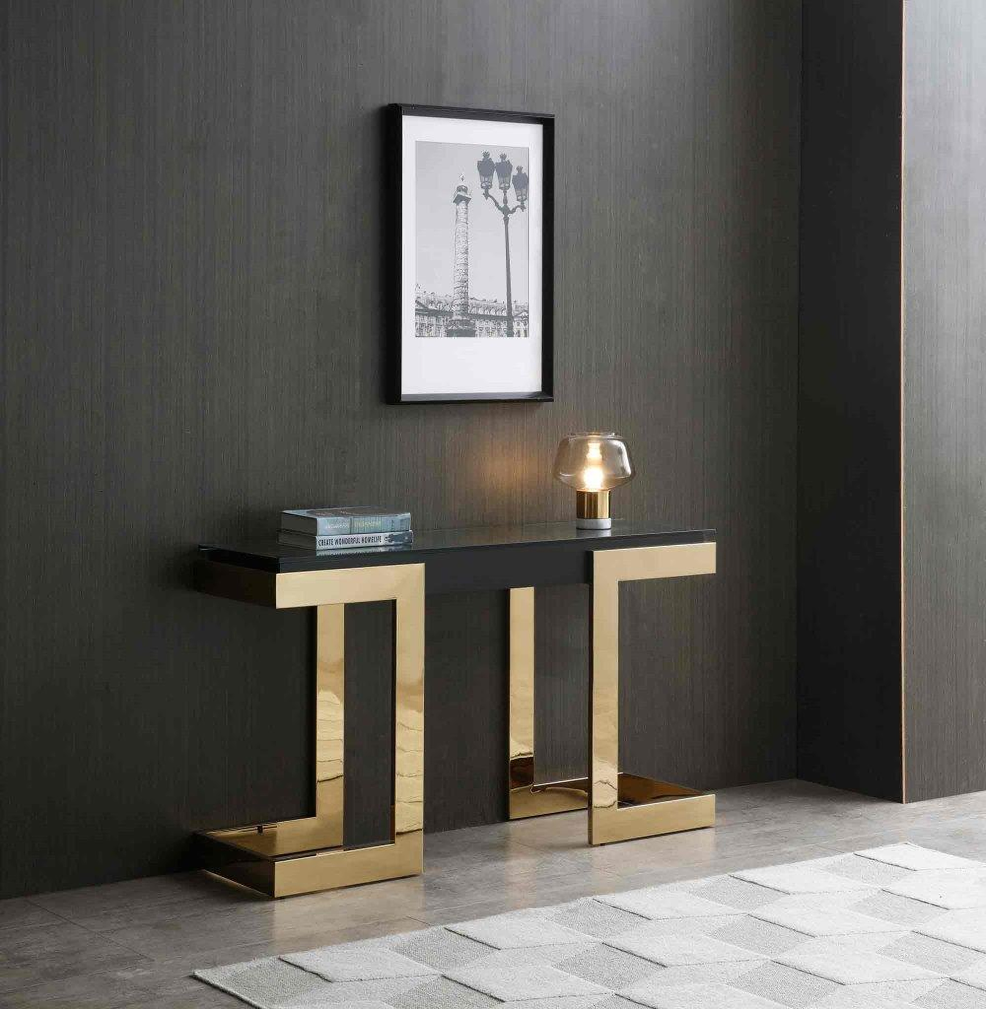 Sumo Black And Gold Console by Whiteline Modern Living | 1StopBedrooms