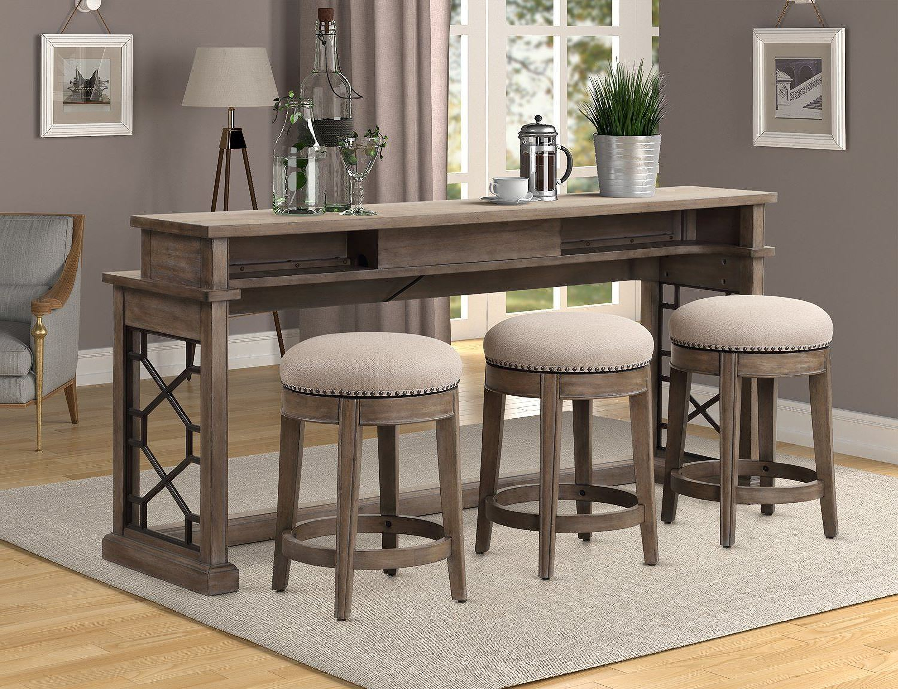 Bar style discount table and chairs