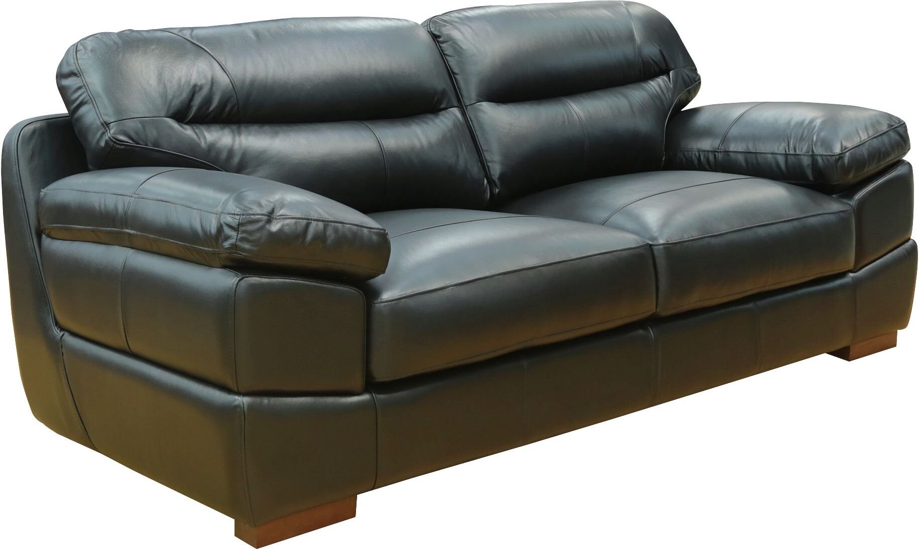 Naomi Home Top Grain Genuine Leather Mid-Century Sofa