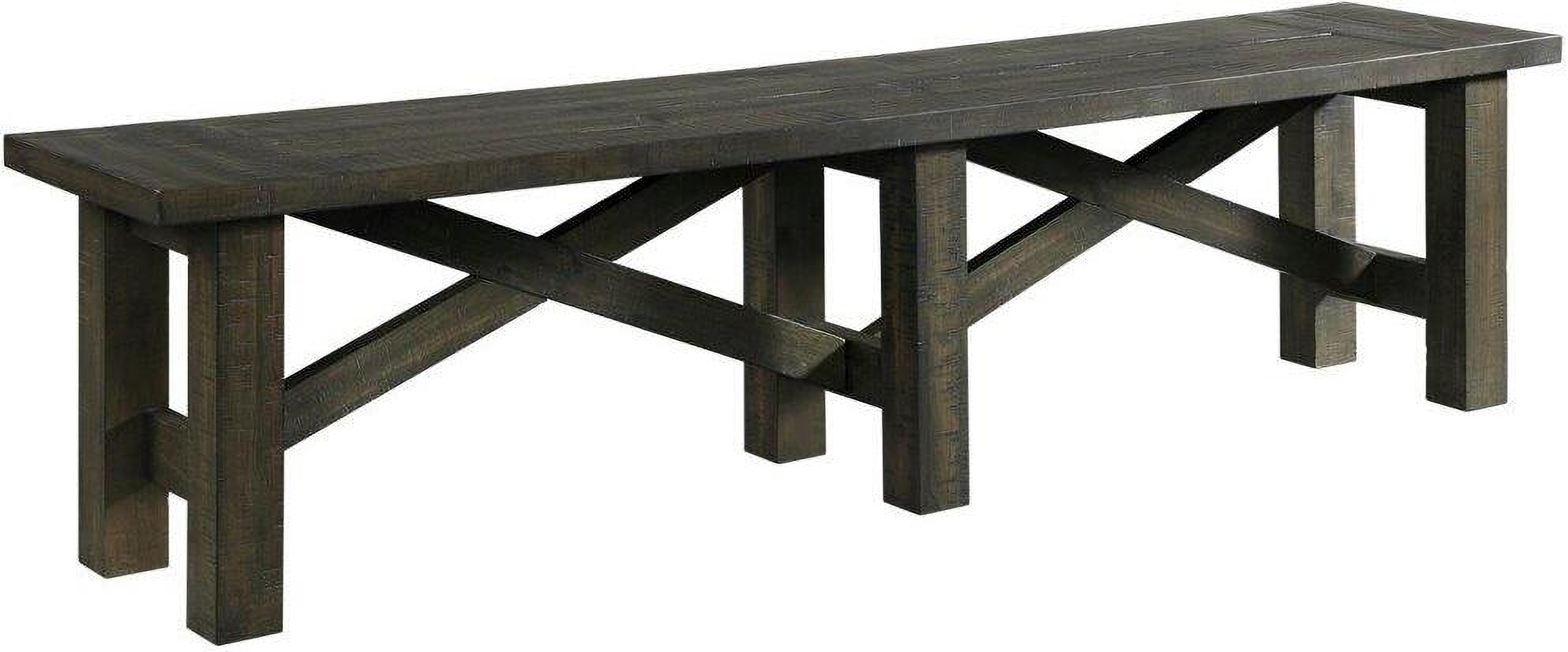 Sunset Trading Trestle 72 Inch Dining Bench Distressed Gray Wood