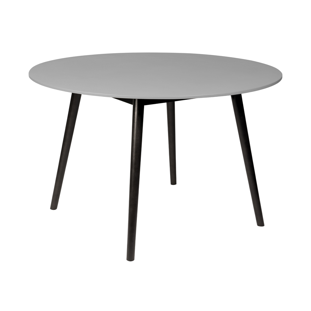 Sydney Outdoor Patio Round Dining Table In Dark Eucalyptus and Gray Stone by Armen Living ...