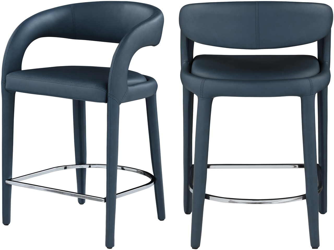 Sylvester Vegan Leather Stool In Navy by Meridian | 1StopBedrooms