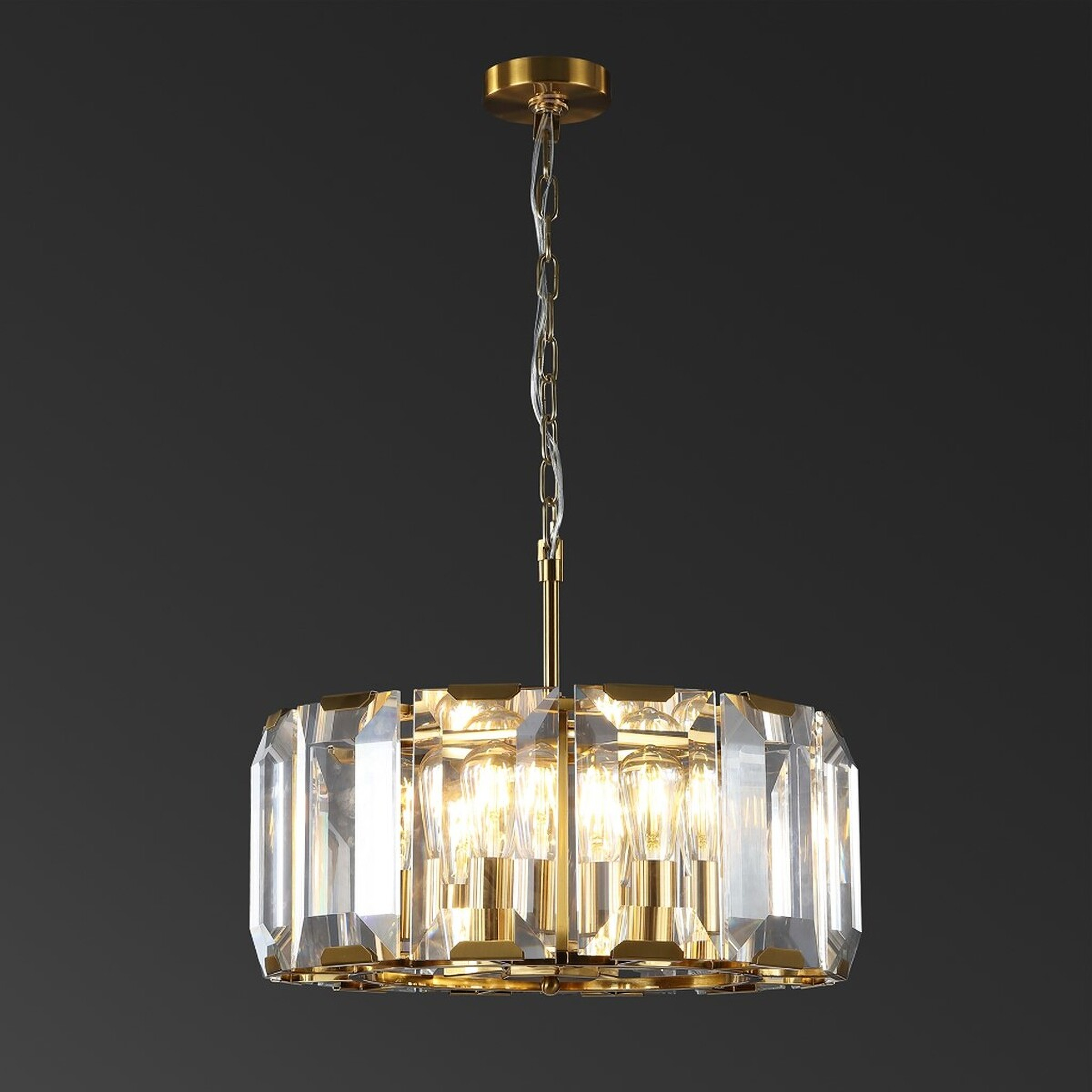 Symone Glass Chandelier In Gold