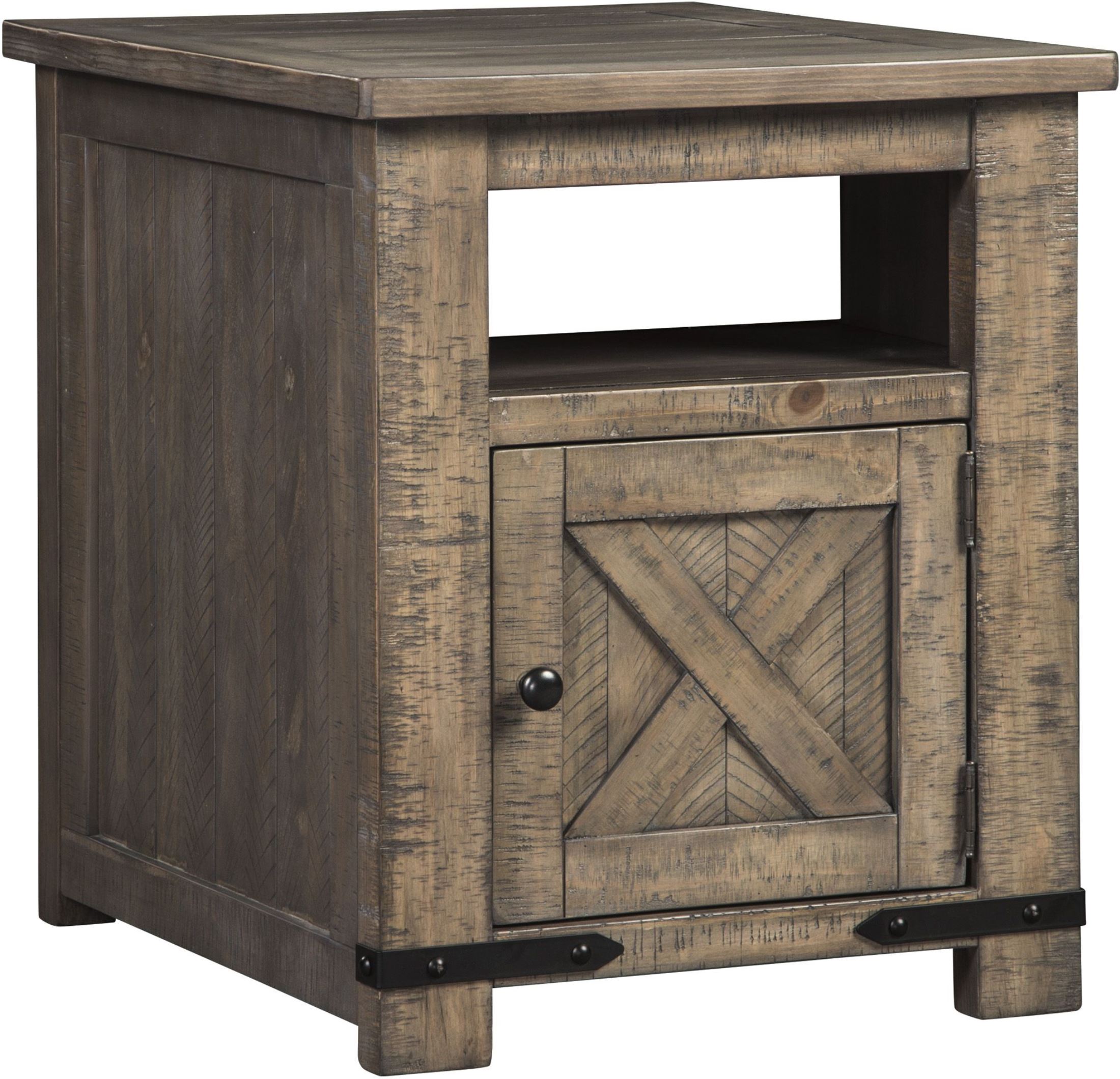 Aldwin Gray Rectangular 1 Door End Table 1stopbedrooms